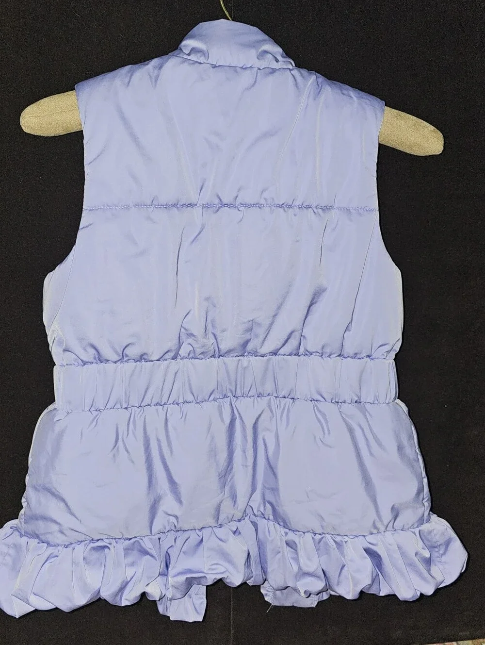Lilly Pulitzer XL 12/14 Lavender Ruffled Puffer Vest with Rosette